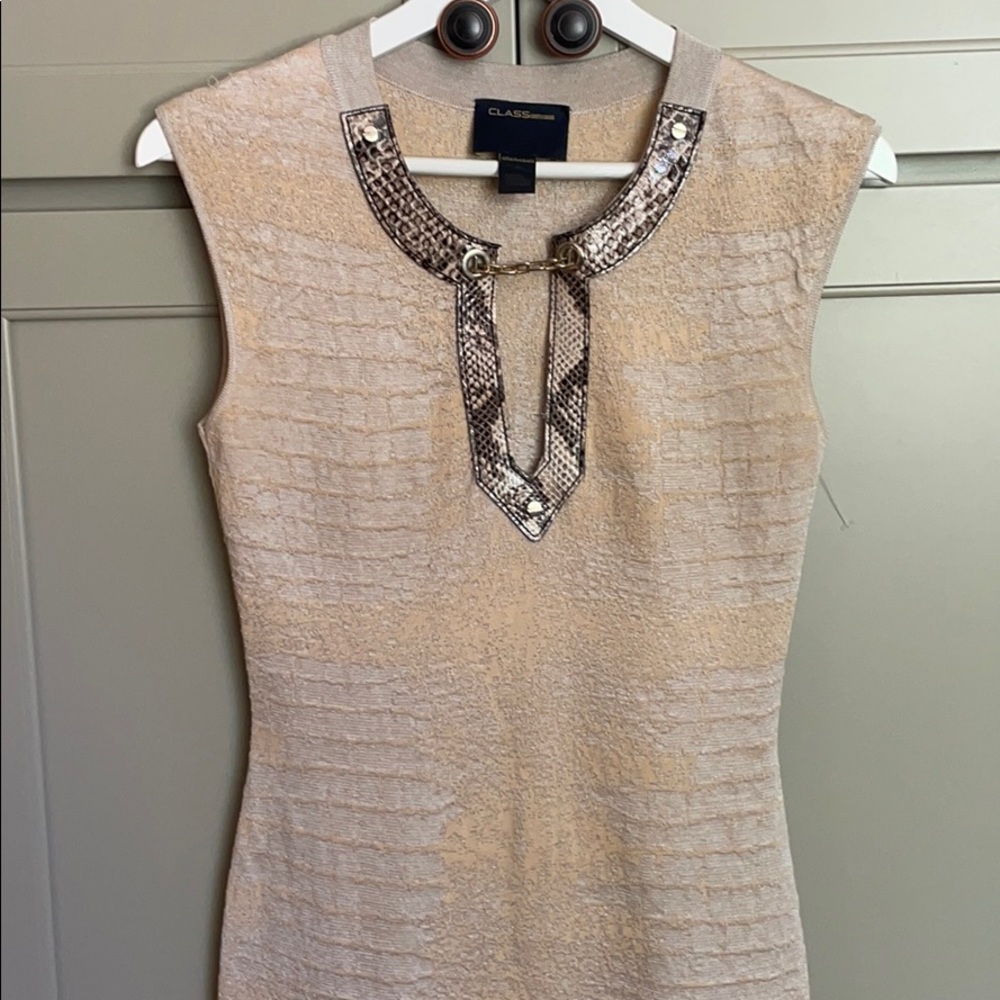 Class Roberto Cavalli Snake Print V Neck Dress